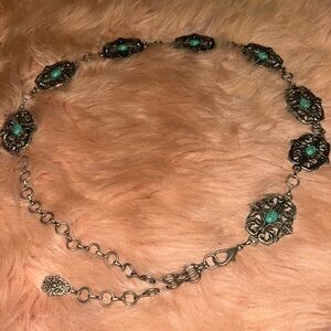 Elegant Silver and Turquoise belt